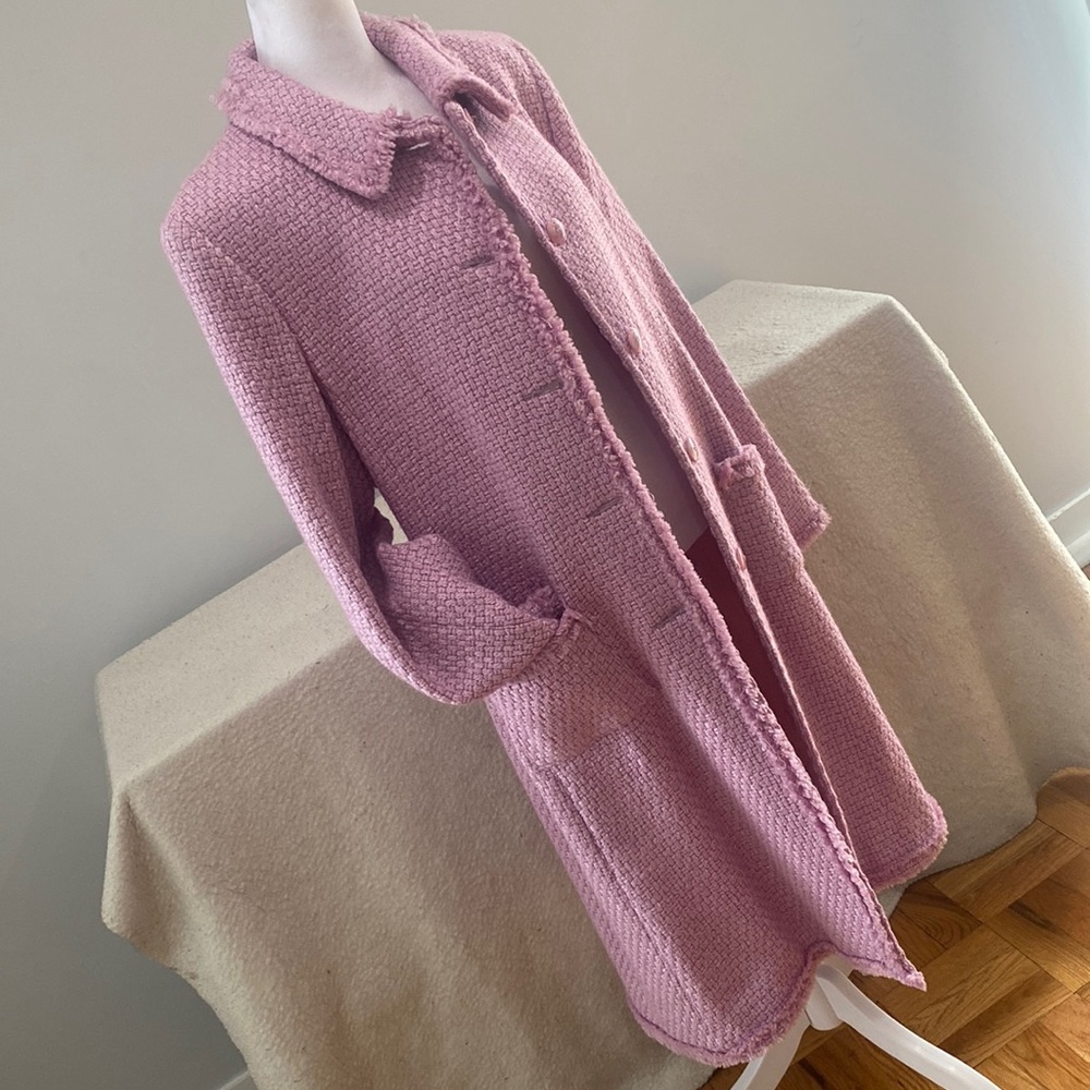 Pink tweed coat